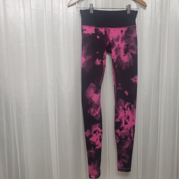 Lululemon Sz 4 Wunder Under Pant In Fuschia & Black Tie-Dye - Picture 6 of 12